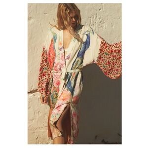 Peacock Bird Long Printed Robe